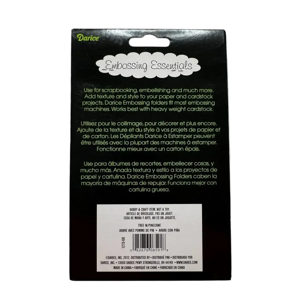 Embossing Essentials *NEW* Tree with Pinecones Embossing Folder Darice Holiday